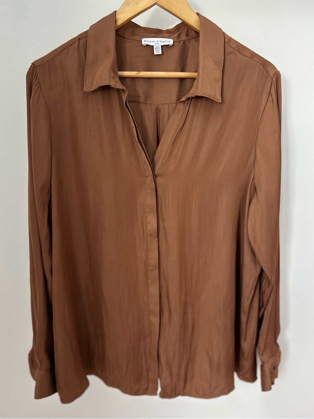 Maison d’Amélie Paris Brown Oversized Button Down Blouse